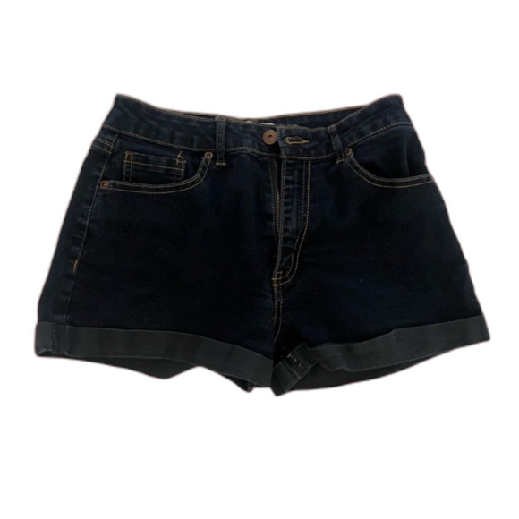 Dark Wash High Rise Denim Shorts - Picture 1 of 5